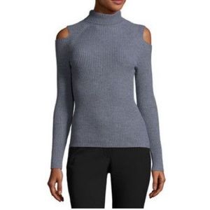 Theory shoulder cut out turtle neck